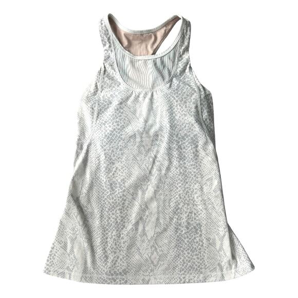 EUC Lululemon Snake Print Tank Top Mesh Gray Women's Size 6 - Picture 1 of 6